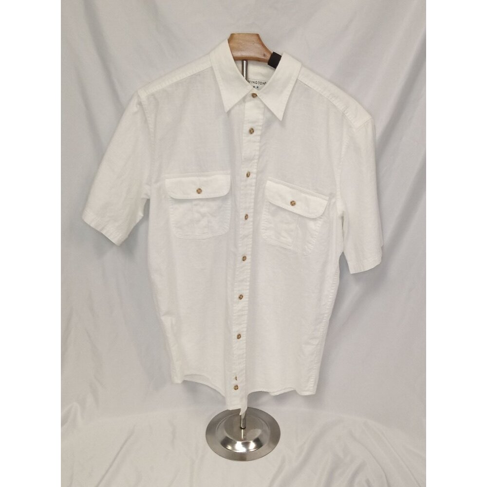 Covington Basic Editions Tan White Button Down Co… - image 3